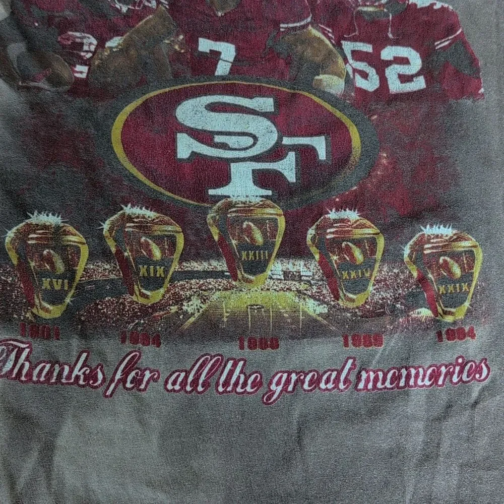 2013 2XL SF 49ers Candlestick Park Final Season Commemorative Shirt 5x Champions